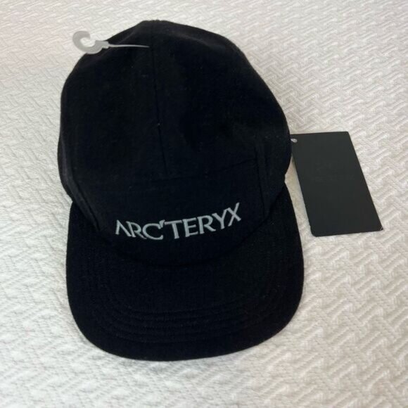 NEW Arc'teryx Wool Calidum 5 Panel Cap Hat Black Heather Logo One Size Unisex - Picture 5 of 11